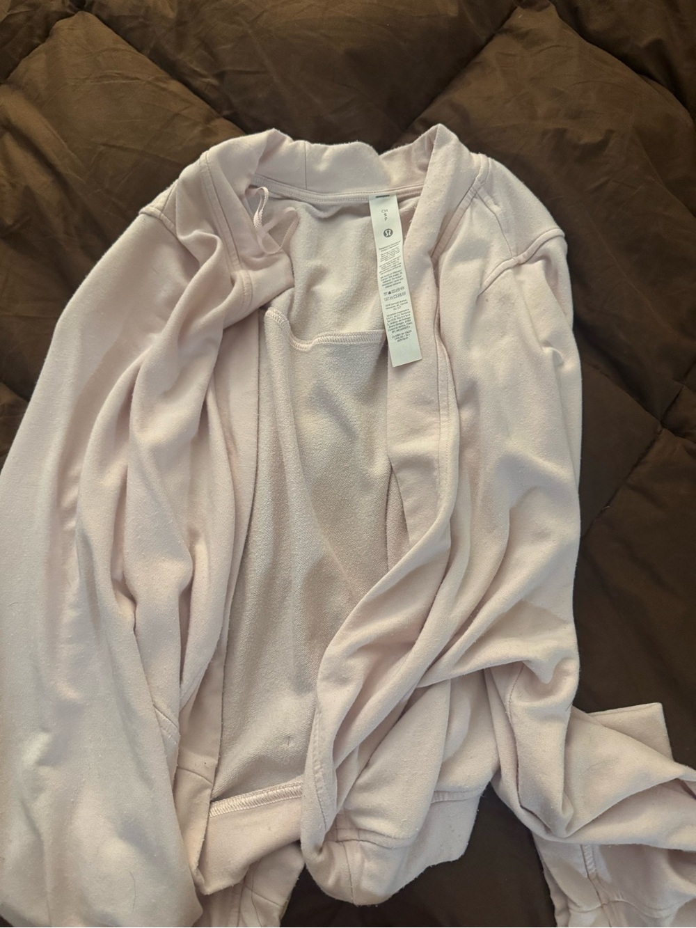 lululemon athletica Light Pink Open-Front Lounge workout coverup Cardigan